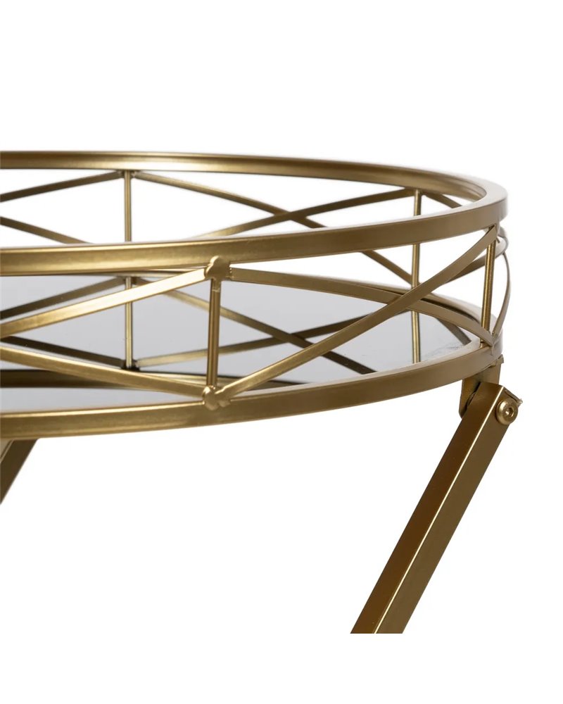 MESITA DORADO METAL-CRISTAL DECORACIÓN 51 X 49 X 71,30 CM