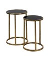 S/2 MESITAS DORADO METAL-CRISTAL 38 X 38 X 55,50 CM
