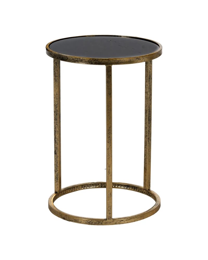 S/2 MESITAS DORADO METAL-CRISTAL 38 X 38 X 55,50 CM