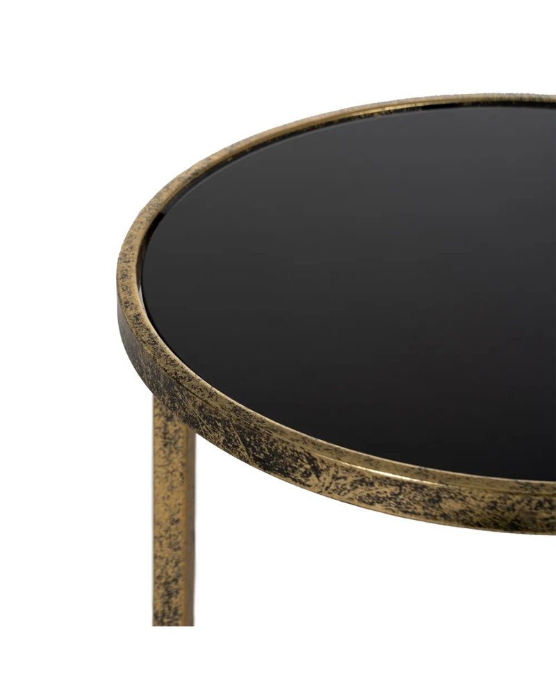 S/2 MESITAS DORADO METAL-CRISTAL 38 X 38 X 55,50 CM