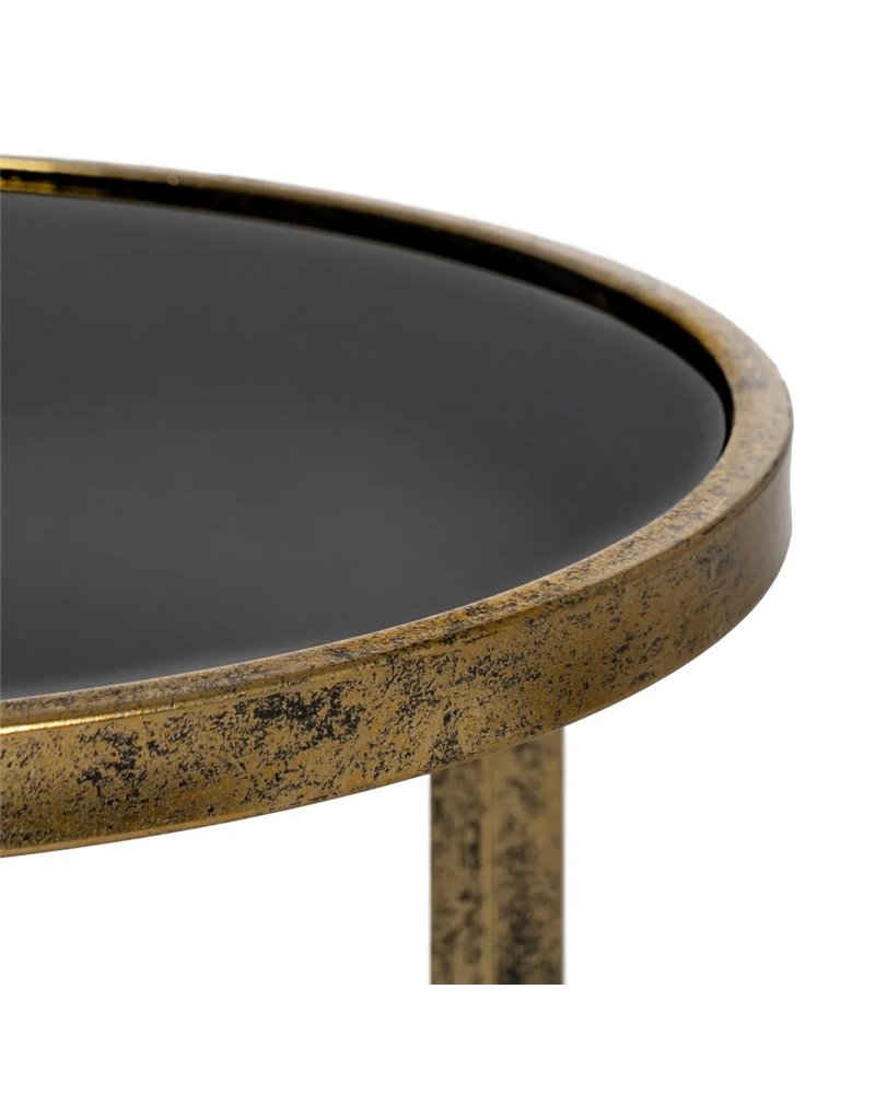 S/2 MESITAS DORADO METAL-CRISTAL 38 X 38 X 55,50 CM