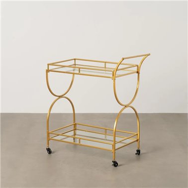 CAMARERA DORADO METAL-CRISTAL DECORACIÓN 77 X 40 X 88 CM