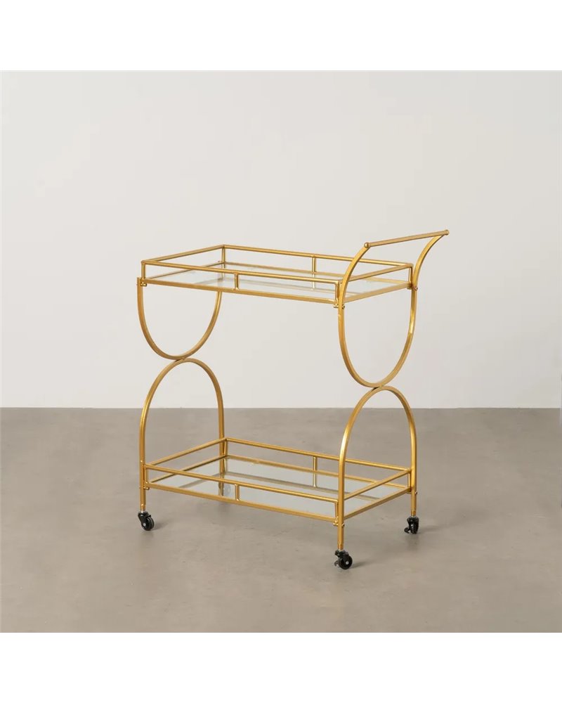 CAMARERA DORADO METAL-CRISTAL DECORACIÓN 77 X 40 X 88 CM