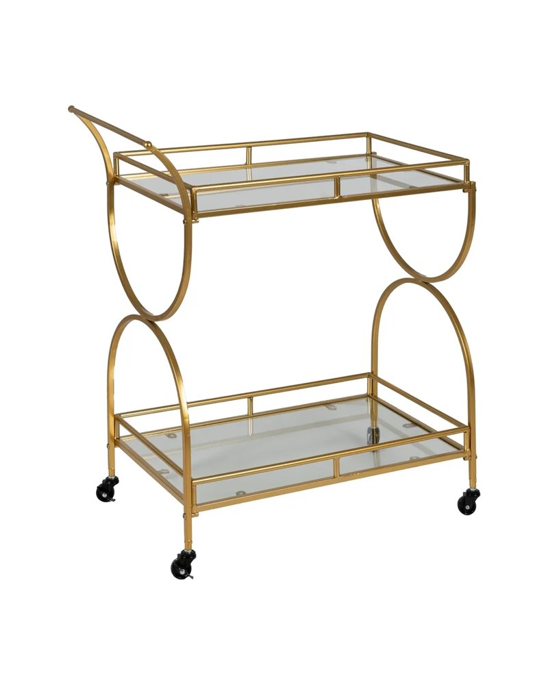 CAMARERA DORADO METAL-CRISTAL DECORACIÓN 77 X 40 X 88 CM