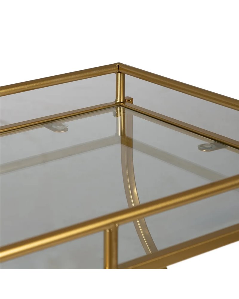 CAMARERA DORADO METAL-CRISTAL DECORACIÓN 77 X 40 X 88 CM