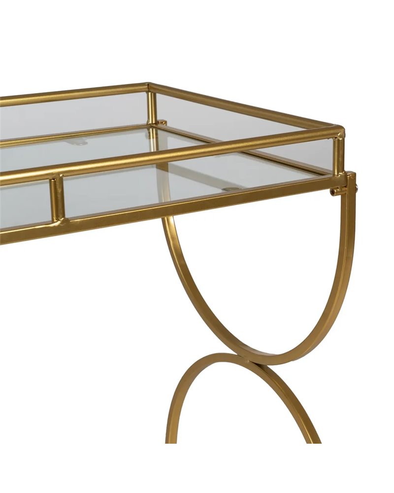 CAMARERA DORADO METAL-CRISTAL DECORACIÓN 77 X 40 X 88 CM