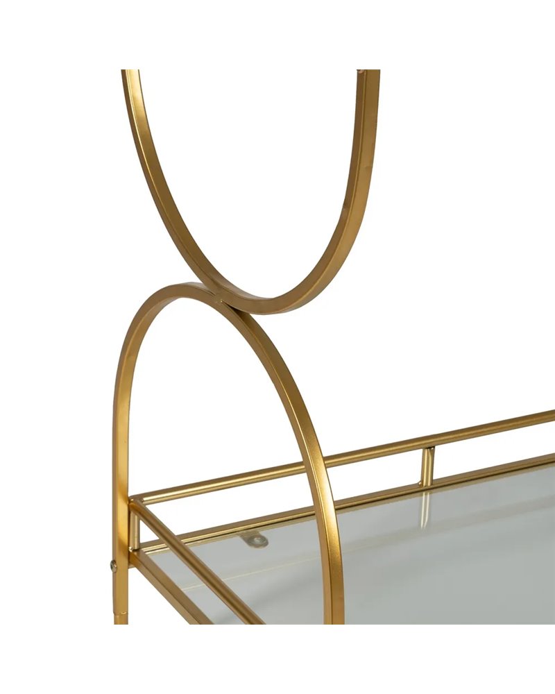 CAMARERA DORADO METAL-CRISTAL DECORACIÓN 77 X 40 X 88 CM