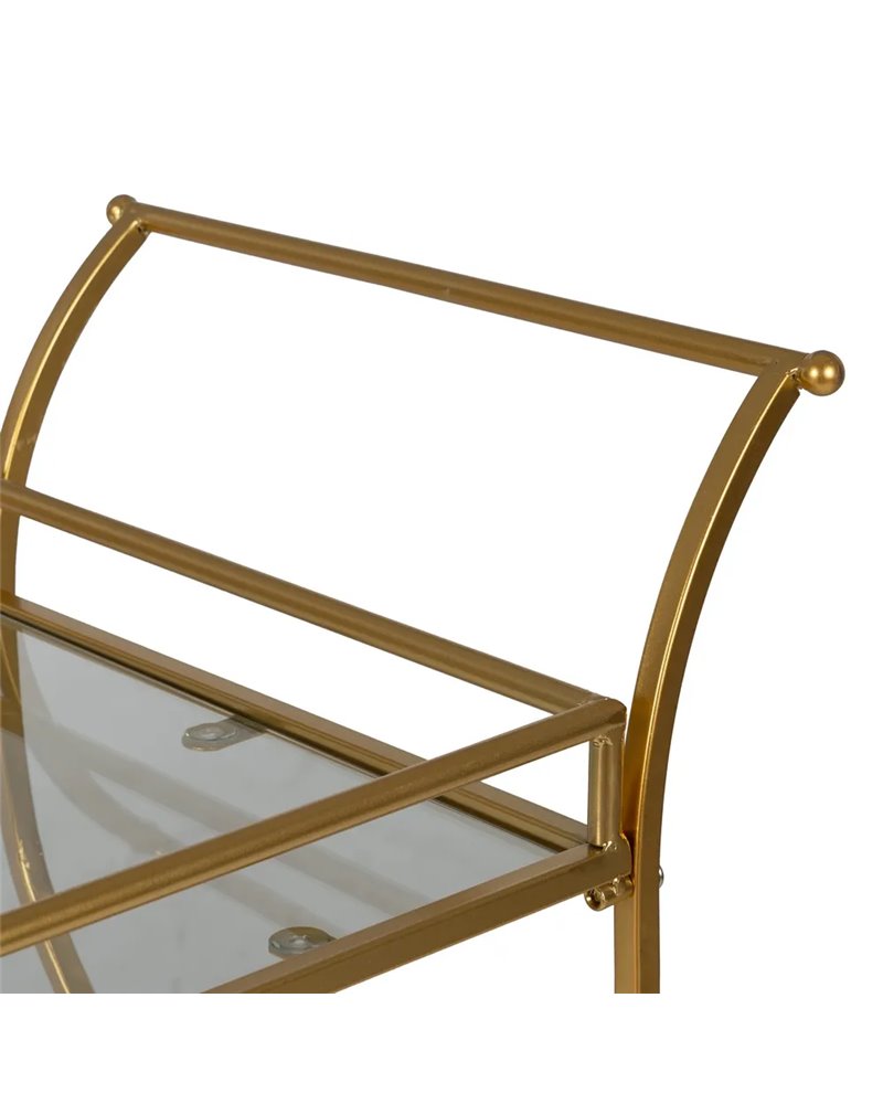 CAMARERA DORADO METAL-CRISTAL DECORACIÓN 77 X 40 X 88 CM