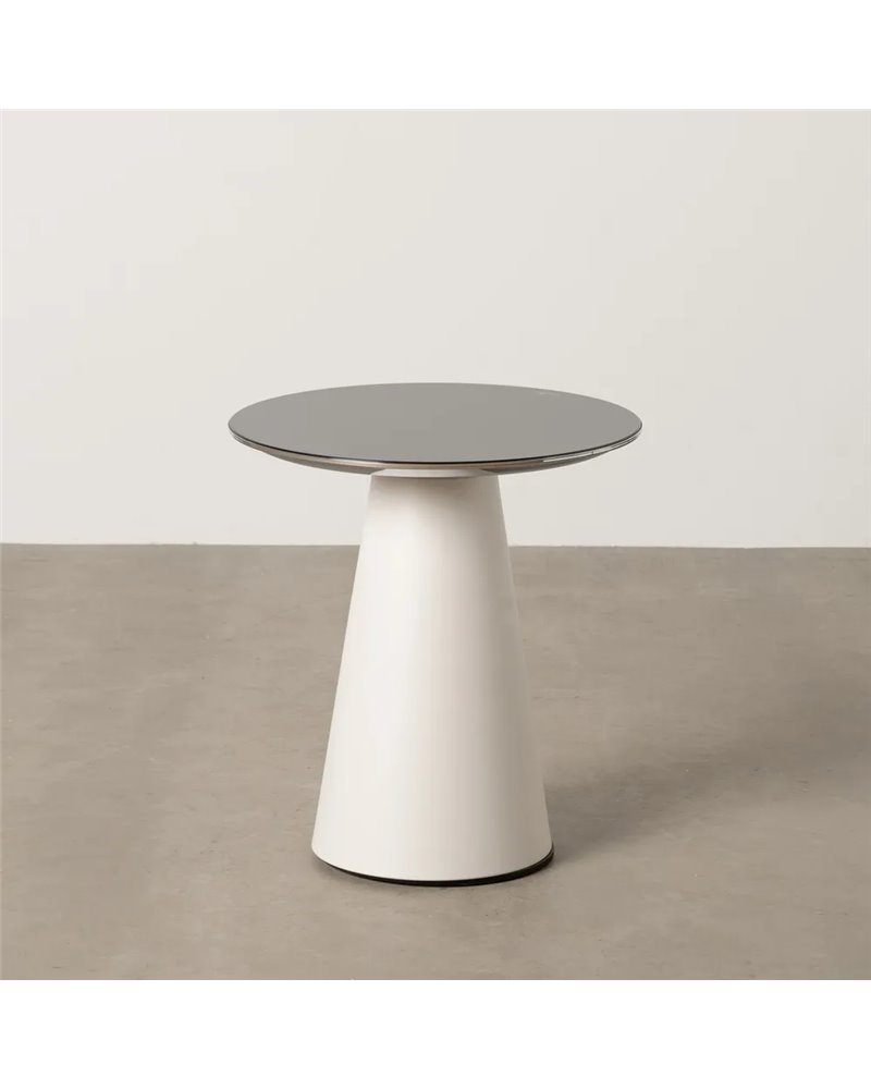 MESITA BLANCO Y NEGRO METAL DECORACIÓN 50 X 50 X 55 CM
