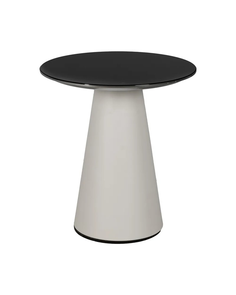MESITA BLANCO Y NEGRO METAL DECORACIÓN 50 X 50 X 55 CM