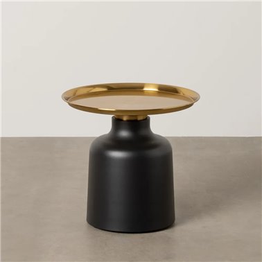 MESITA NEGRO-DORADO METAL DECORACIÓN 50 X 50 X 47,50 CM