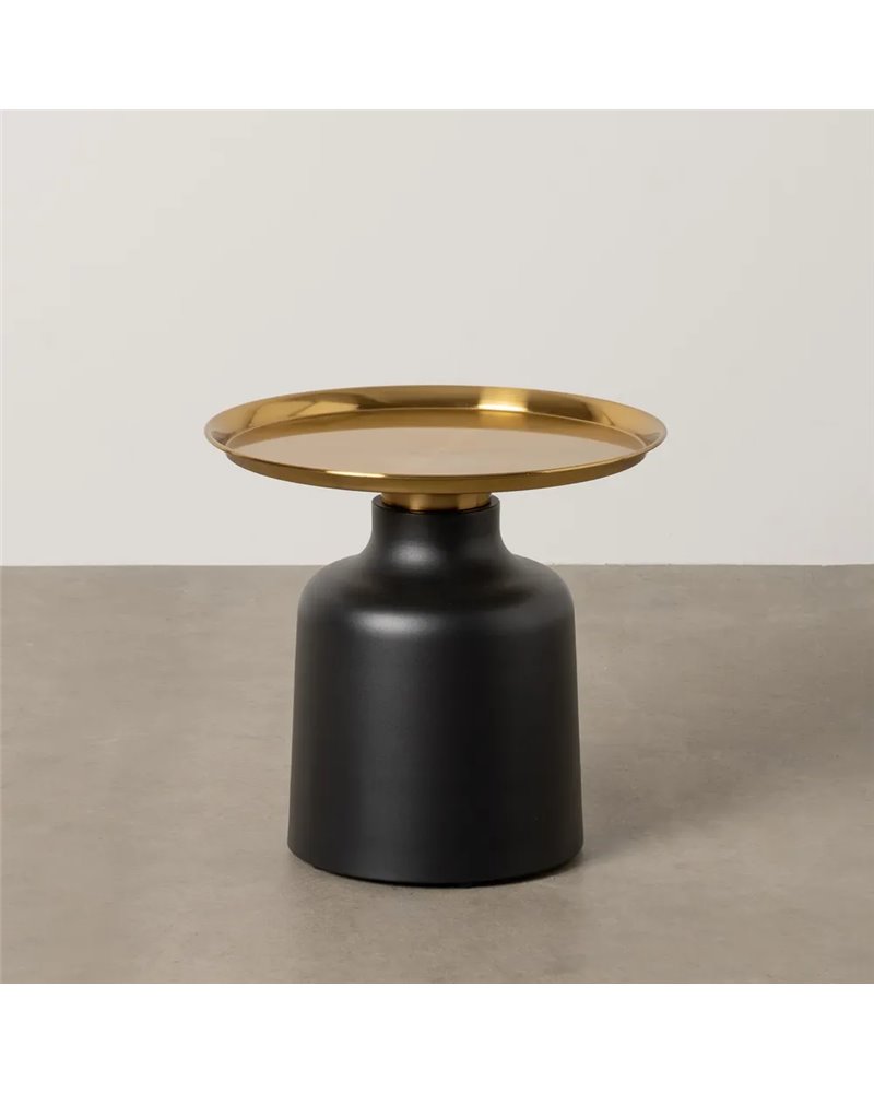 MESITA NEGRO-DORADO METAL DECORACIÓN 50 X 50 X 47,50 CM