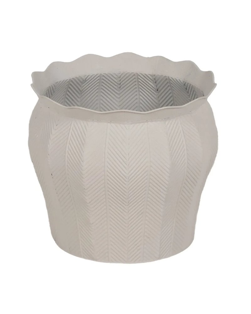 S/3 MACETEROS BLANCO METAL DECORACIÓN 25 X 25 X 28 CM