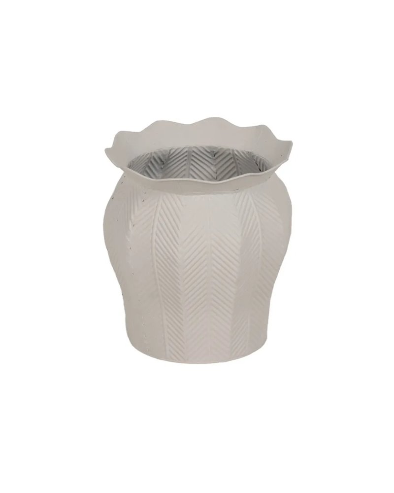 S/3 MACETEROS BLANCO METAL DECORACIÓN 25 X 25 X 28 CM