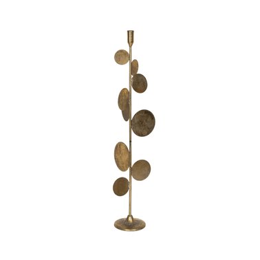 PORTAVELAS ORO METAL DECORACIÓN 18,50 X 18,50 X 71,50 CM