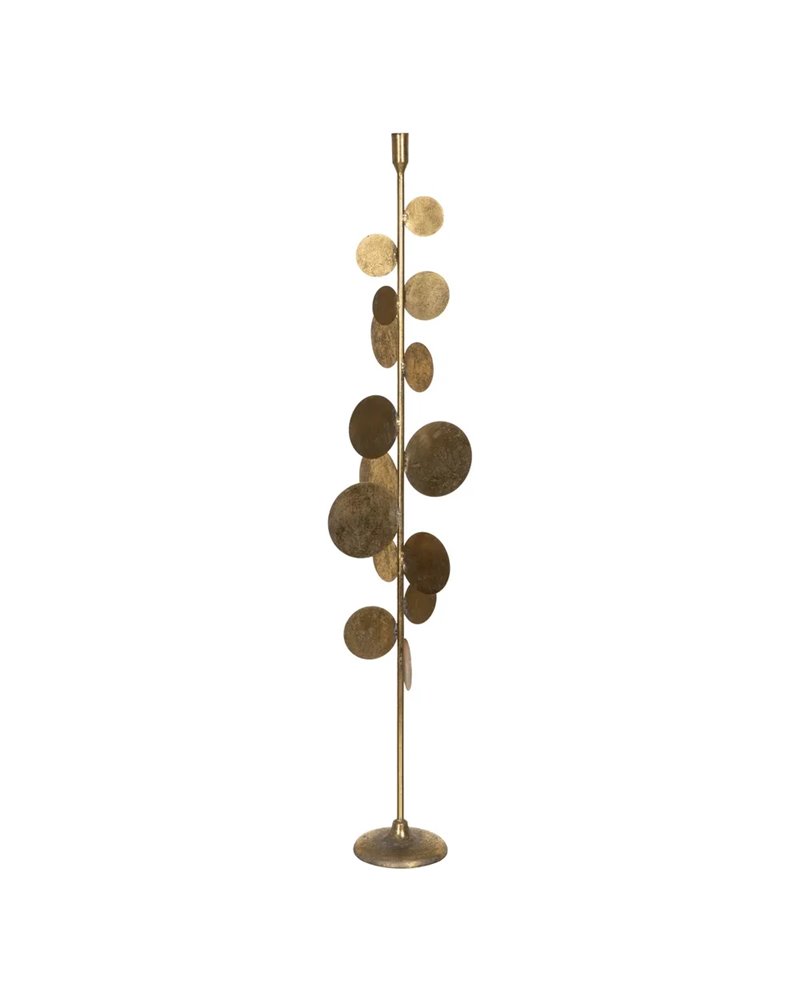 PORTAVELAS ORO METAL DECORACIÓN 19,50 X 19,50 X 103,50 CM