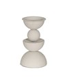 PORTAVELAS BLANCO METAL DECORACIÓN 12,50 X 12,50 X 22 CM