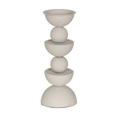 PORTAVELAS BLANCO METAL DECORACIÓN 12,50 X 12,50 X 32 CM