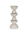 PORTAVELAS BLANCO METAL DECORACIÓN 12,50 X 12,50 X 32 CM