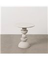 MESITA BLANCO METAL-MÁRMOL 40,50 X 40,50 X 45 CM