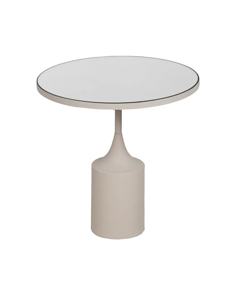 MESITA BLANCO METAL-ESPEJO 45 X 45 X 46 CM