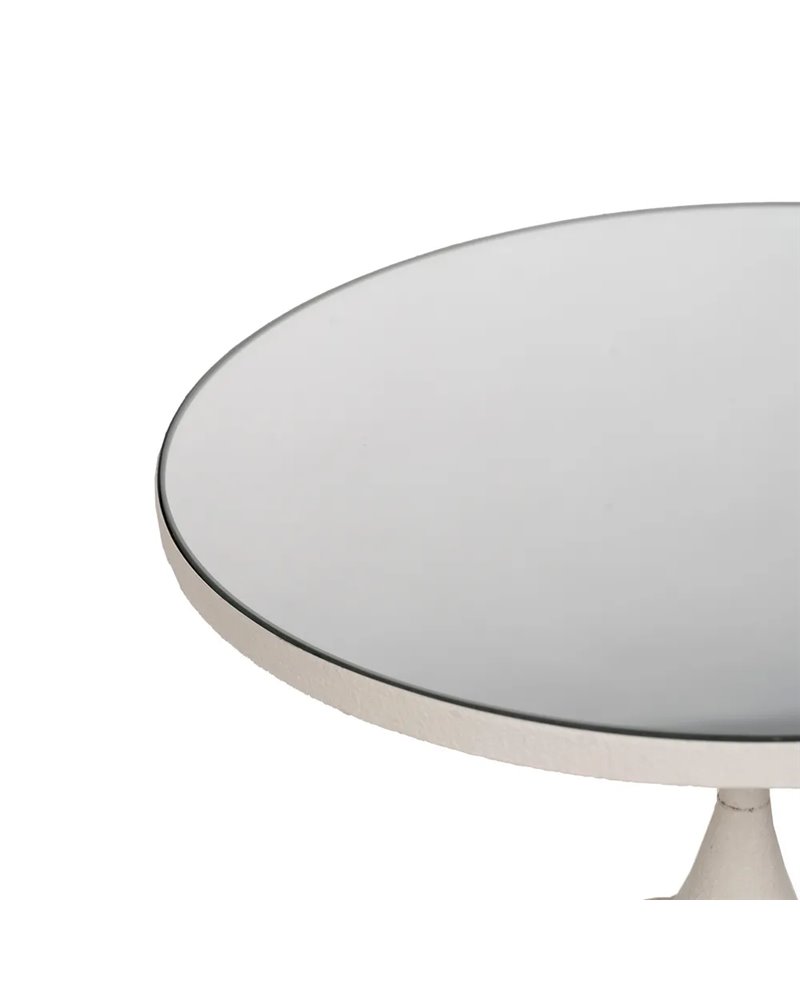 MESITA BLANCO METAL-ESPEJO 45 X 45 X 46 CM