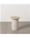 MESITA NATURAL-BLANCO DM-METAL 36 X 36 X 46 CM