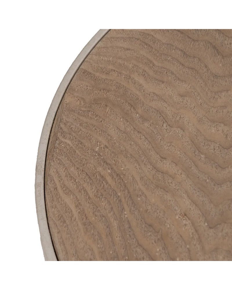 MESITA NATURAL-BLANCO DM-METAL 36 X 36 X 46 CM