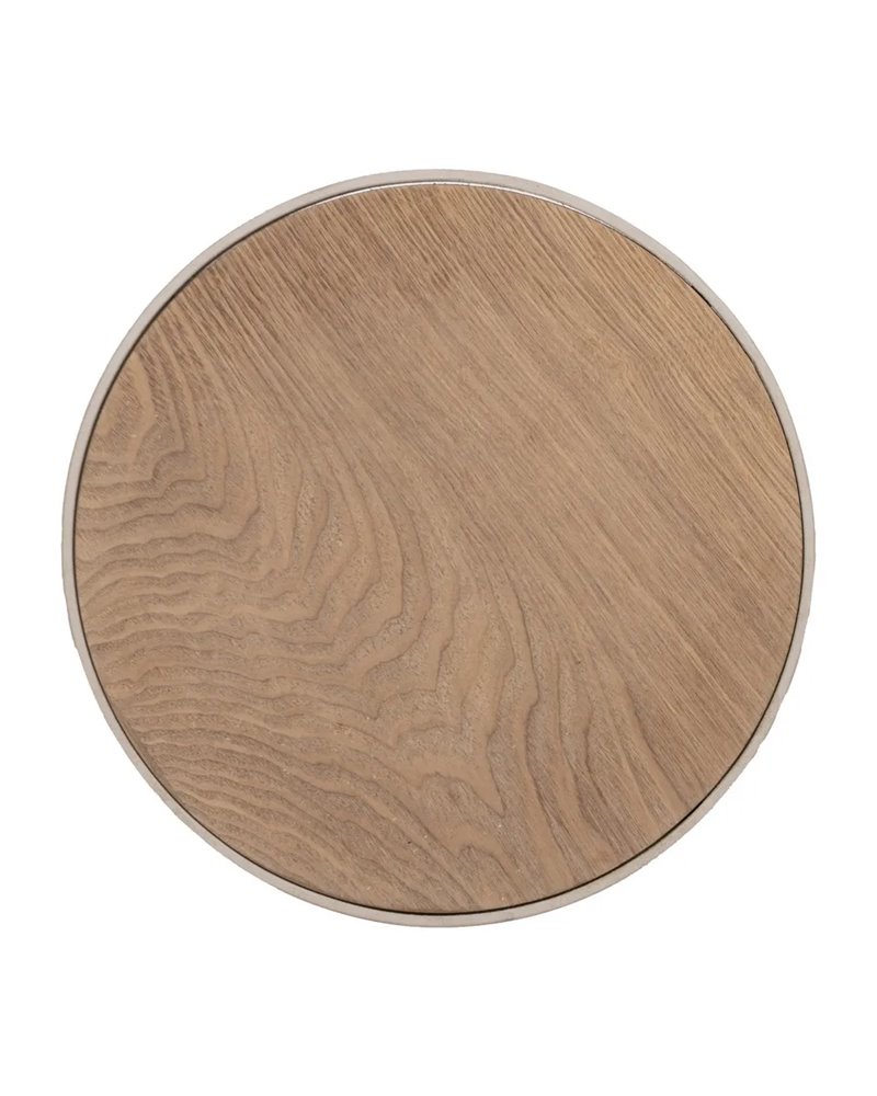 MESITA NATURAL-BLANCO DM-METAL 36 X 36 X 46 CM