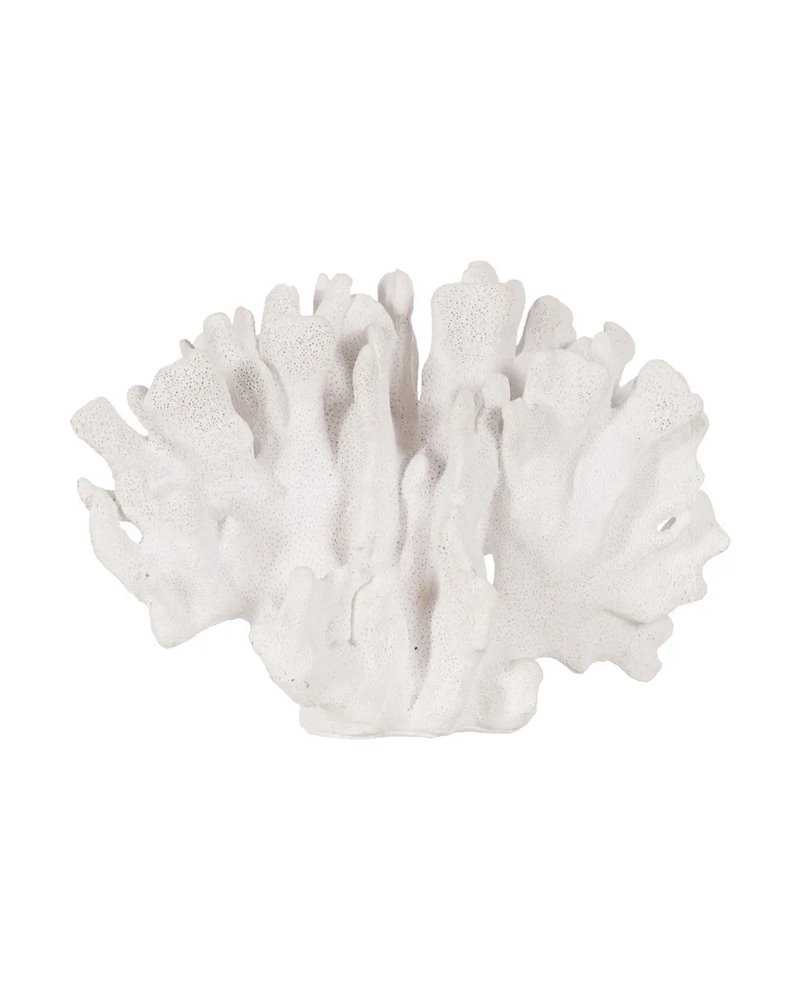 FIGURA CORAL BLANCO RESINA DECORACIÓN 27,50 X 13,50 X 19,50