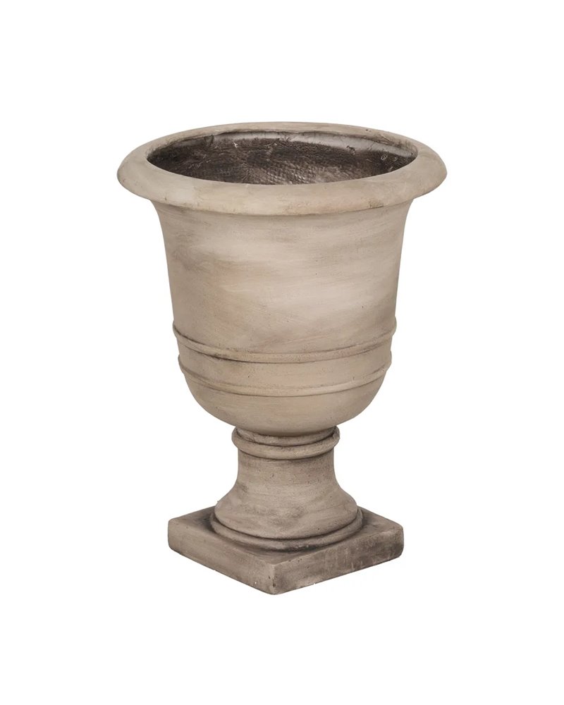 MACETERO BEIGE FIBRA DE MAGNESIO 42 X 42 X 52 CM