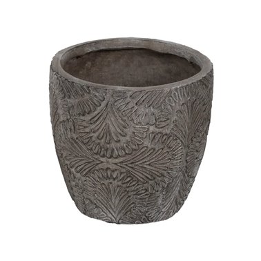 S/3 MACETEROS GRIS FIBRA DE...