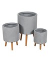 S/3 MACETEROS GRIS FIBRA DE MAGNESIO 36 X 36 X 56 CM