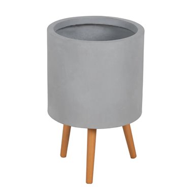 S/3 MACETEROS GRIS FIBRA DE...