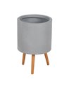 S/3 MACETEROS GRIS FIBRA DE MAGNESIO 36 X 36 X 56 CM
