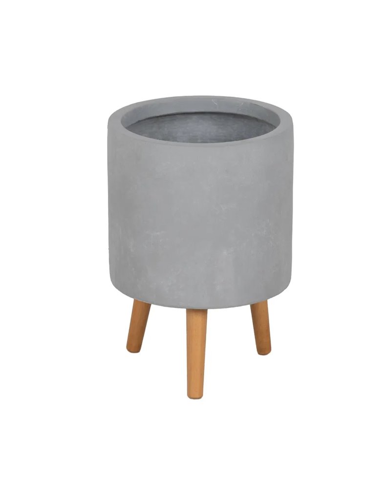 S/3 MACETEROS GRIS FIBRA DE MAGNESIO 36 X 36 X 56 CM