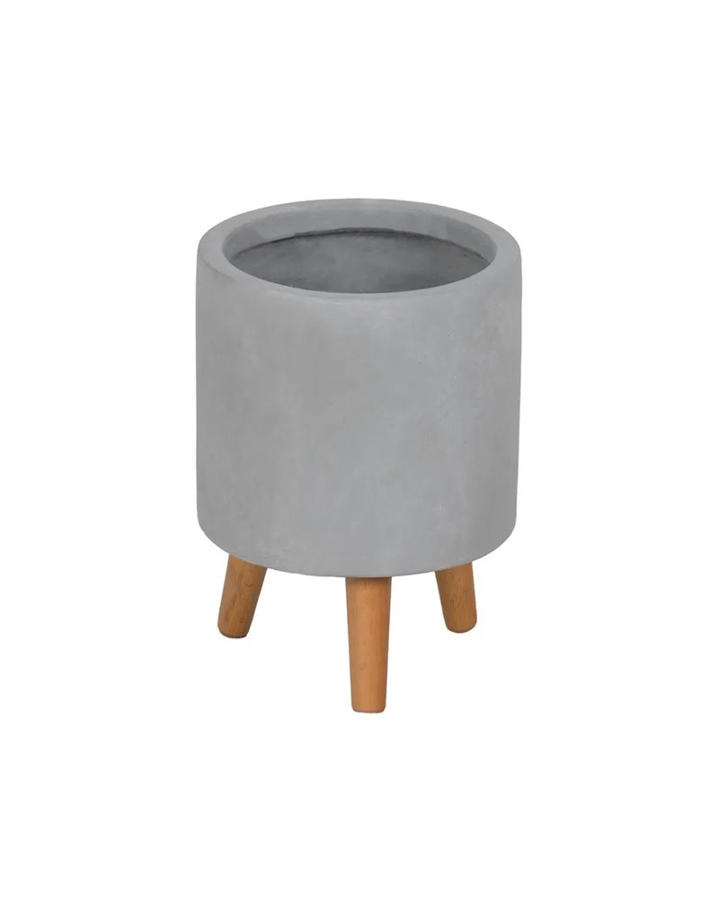 S/3 MACETEROS GRIS FIBRA DE MAGNESIO 36 X 36 X 56 CM