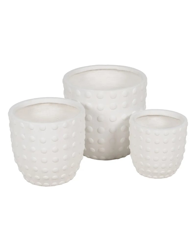 S/3 MACETEROS BLANCO FIBRA DE MAGNESIO 37 X 37 X 35,50 CM