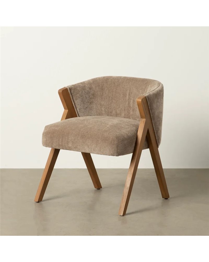 SILLA TAUPE MADERA DE ABEDUL SALÓN 58 X 59,50 X 68,50 CM