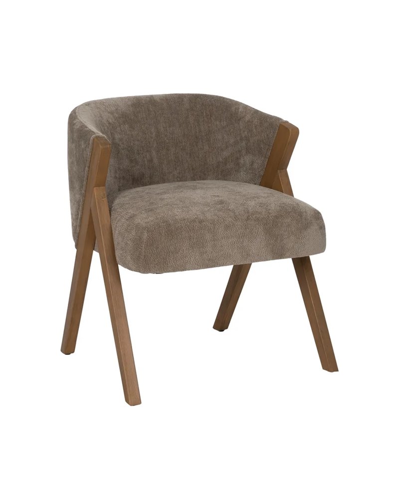 SILLA TAUPE MADERA DE ABEDUL SALÓN 58 X 59,50 X 68,50 CM