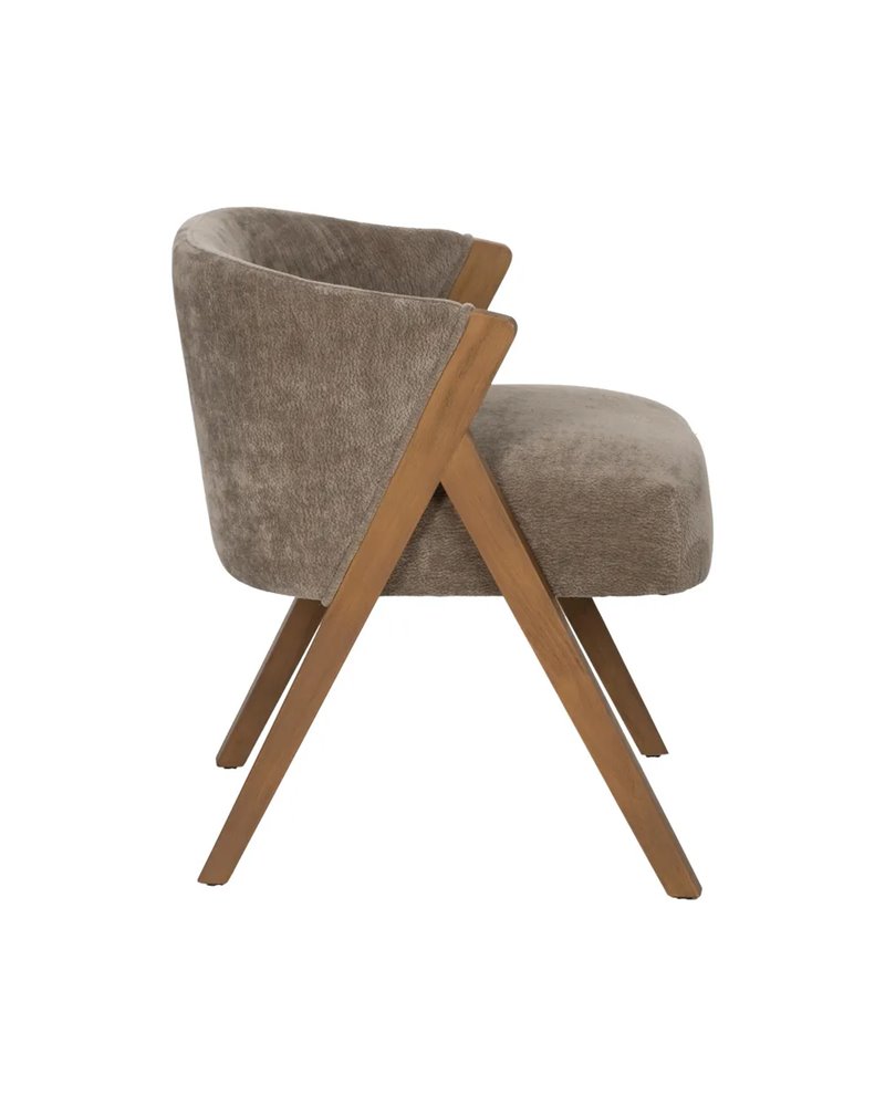 SILLA TAUPE MADERA DE ABEDUL SALÓN 58 X 59,50 X 68,50 CM