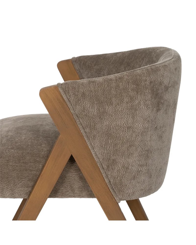 SILLA TAUPE MADERA DE ABEDUL SALÓN 58 X 59,50 X 68,50 CM