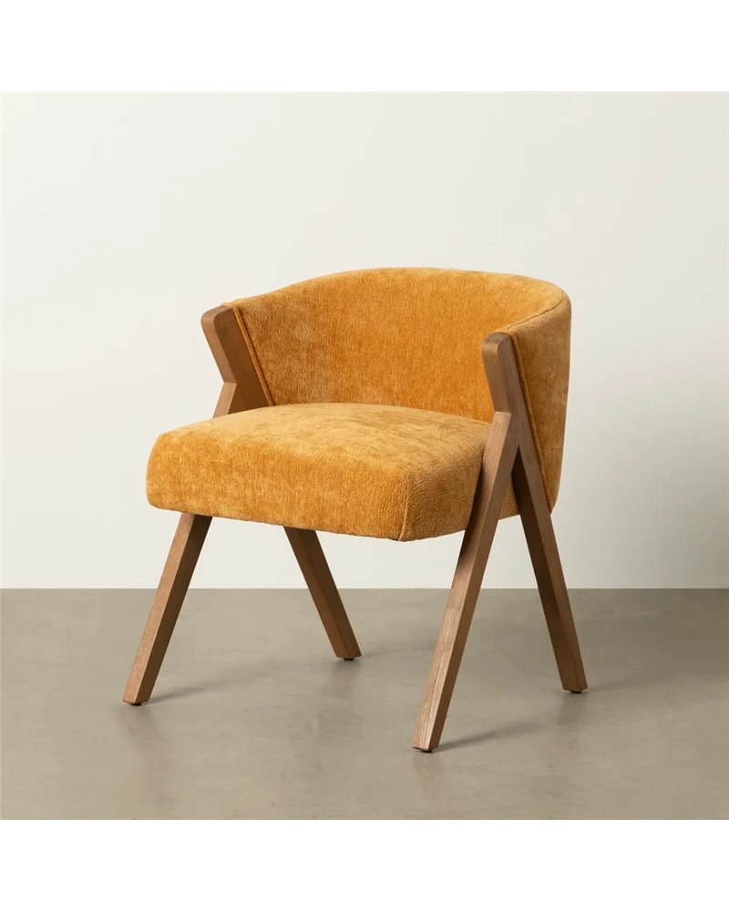SILLA AMARILLO MADERA DE ABEDUL SALÓN 58 X 59,50 X 68,50 CM