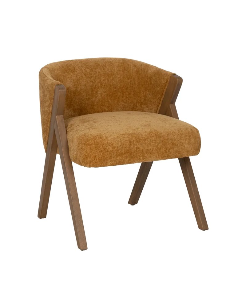 SILLA AMARILLO MADERA DE ABEDUL SALÓN 58 X 59,50 X 68,50 CM