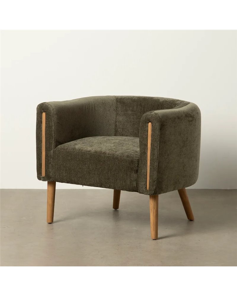 SILLÓN VERDE MADERA DE ABEDUL SALÓN 73 X 73 X 68 CM