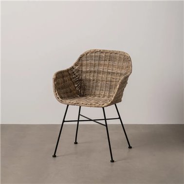 SILLA FIBRA NATURAL-METAL...