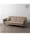 SOFÁ-CAMA TAUPE TEJIDO-METAL SALÓN 214 X 106 X 84 CM
