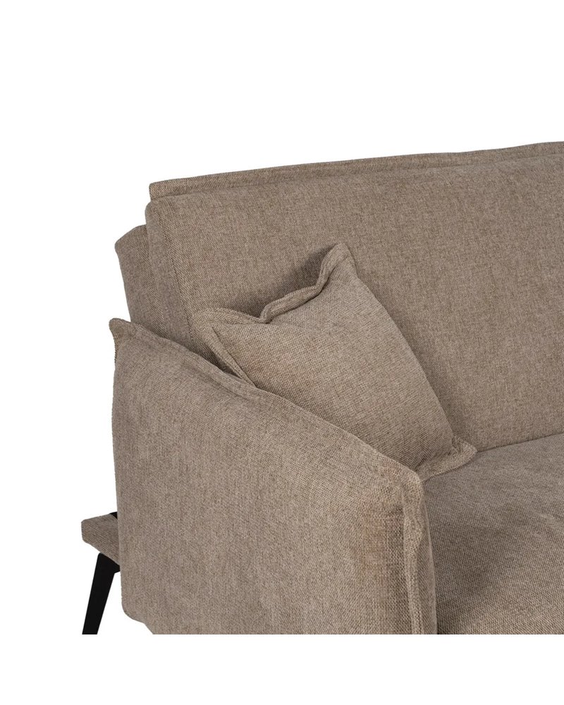 SOFÁ-CAMA TAUPE TEJIDO-METAL SALÓN 214 X 106 X 84 CM