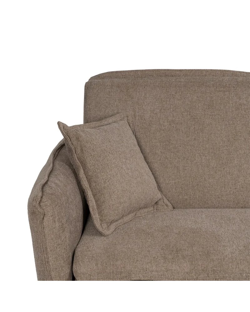 SOFÁ-CAMA TAUPE TEJIDO-METAL SALÓN 214 X 106 X 84 CM