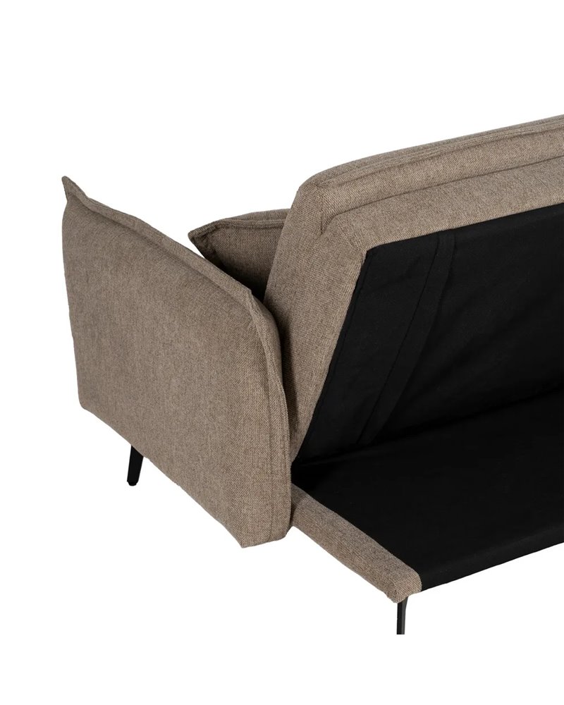 SOFÁ-CAMA TAUPE TEJIDO-METAL SALÓN 214 X 106 X 84 CM